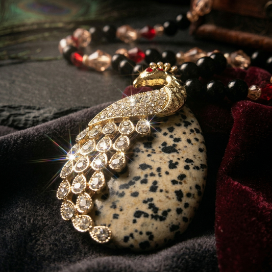 Elegant Handmade Beaded Peacock Pendant Necklace for Women